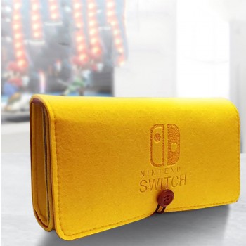 Войлочная папка с отсеками для картриджей на резинке для Nintendo Switch Желтый