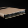 Чехол флип подставка текстура Линии на силиконовой основе с окном вызова на магнитной защелке для Nokia 2, цвет Черный