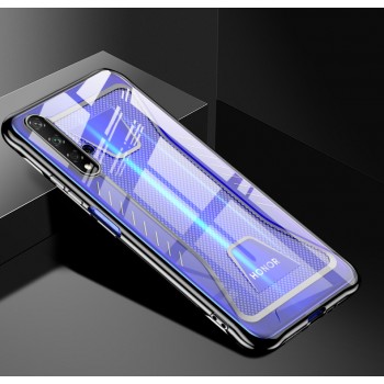 Силиконовый глянцевый полупрозрачный чехол с усиленными углами с текстурным покрытием Металлик для Huawei Honor 20/Nova 5T Черный