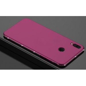 Силиконовый матовый непрозрачный чехол с аппликацией ручной работы стразами для Huawei Honor 8X Max Пурпурный