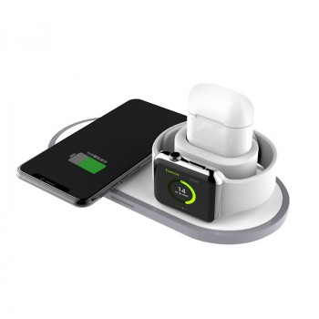 Беспроводное зарядное устройство 10Вт/2Вт/3Вт с LED-индикаторами для одновременной зарядки Apple Watch, AirPods и iPhone