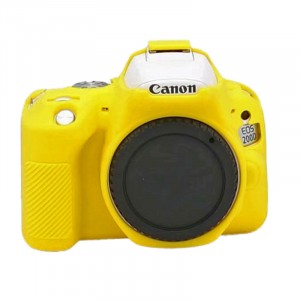 Силиконовый матовый нескользящий чехол для Canon EOS 200D Желтый