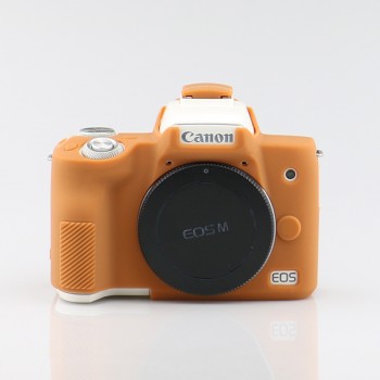 Силиконовый матовый нескользящий чехол для Canon EOS M50 Коричневый