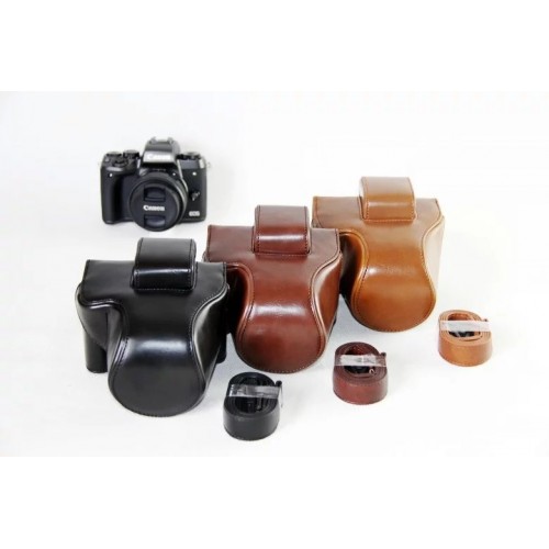Жесткий защитный чехол-сумка текстура Кожа для Canon EOS M5