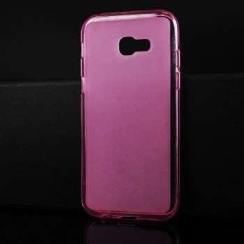 Силиконовый матовый полупрозрачный чехол для Samsung Galaxy A5 (2017) Розовый