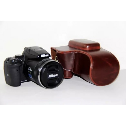 Жесткий защитный чехол-сумка текстура Кожа для Nikon P900