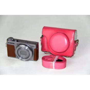 Жесткий защитный чехол-сумка текстура Кожа для Canon PowerShot G9 X Mark II Пурпурный