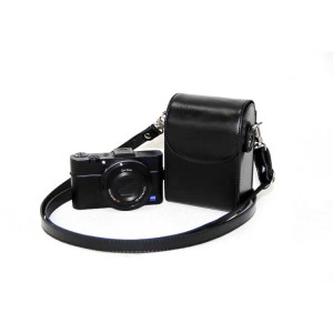 Жесткий защитный чехол-сумка с клапаном текстура Кожа для Sony RX100/RX100 III/RX100 V Черный