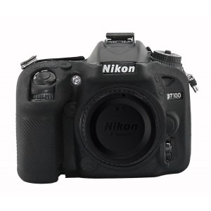 Силиконовый матовый нескользящий чехол для Nikon D7200 Черный
