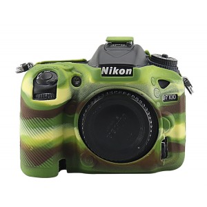 Силиконовый матовый нескользящий чехол с текстурой Камуфляж для Nikon D7200