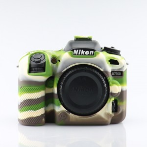 Силиконовый матовый нескользящий чехол с текстурой Камуфляж для Nikon D7500