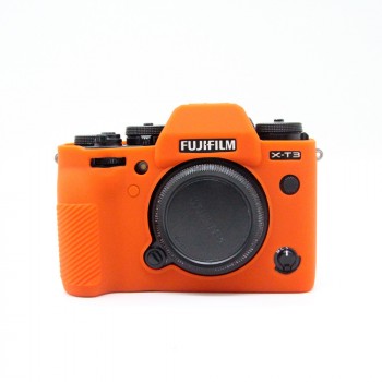 Силиконовый матовый нескользящий чехол для Fujifilm X-T3 Оранжевый