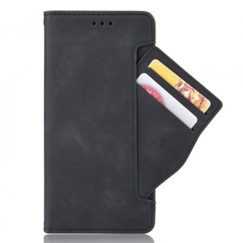 Чехол портмоне подставка на силиконовой основе с отсеком для карт и внешним карманом для Nokia 6.2/Nokia 7.2 Черный