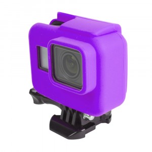 Силиконовый матовый противоударный чехол на рамку для экшн-камер GoPro 6/7 Black Фиолетовый
