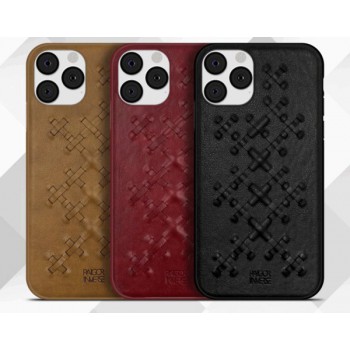 Кожаный чехол накладка (премиум нат. кожа) плетеная Кожа для Iphone 11 Pro