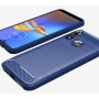 Силиконовый матовый непрозрачный чехол с текстурным покрытием Металлик для Motorola Moto E6 Plus , цвет Синий