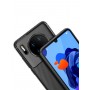 Силиконовый матовый непрозрачный чехол с текстурным покрытием Карбон для Huawei Mate 30 Pro , цвет Синий