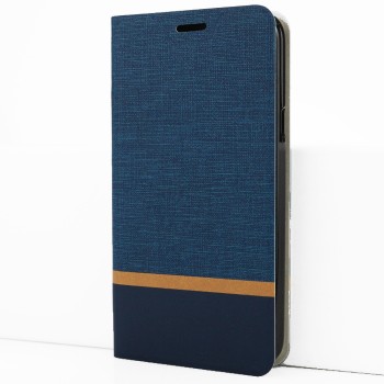 Чехол горизонтальная книжка подставка на силиконовой основе с отсеком для карт и тканевым покрытием для Nokia 6.2/7.2 Синий