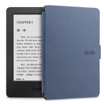 Чехол книжка текстура Ткань на непрозрачной поликарбонатной основе с магнитной защелкой для Amazon Kindle Paperwhite 2018 Синий