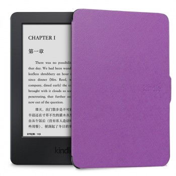 Чехол книжка текстура Ткань на непрозрачной поликарбонатной основе с магнитной защелкой для Amazon Kindle Paperwhite 2018 Фиолетовый