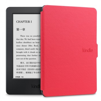 Чехол книжка текстура Ткань на непрозрачной поликарбонатной основе с магнитной защелкой для Amazon Kindle Paperwhite 2018 Красный
