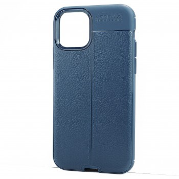 Чехол задняя накладка для Iphone 11 с текстурой кожи Синий