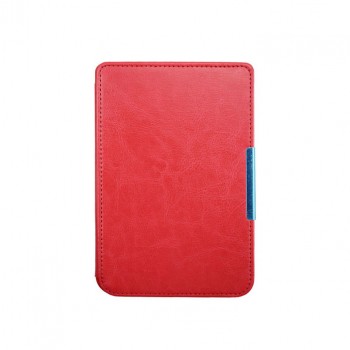 Глянцевый водоотталкивающий чехол книжка на непрозрачной поликарбонатной основе для PocketBook 614/616/625/627/631/632/641 Красный