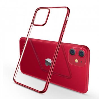 Силиконовый глянцевый полупрозрачный чехол для Iphone 11 Красный