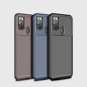 Матовый силиконовый чехол для Samsung Galaxy M21/M30s с текстурным покрытием карбон