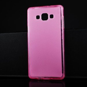 Силиконовый матовый полупрозрачный чехол для Samsung Galaxy A7 Розовый