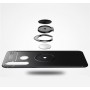 Силиконовый матовый непрозрачный чехол с встроенным кольцом-подставкой для Realme 5 Pro, цвет Черный