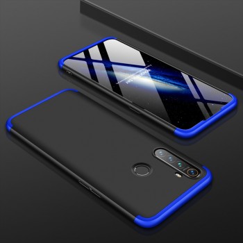 Двухкомпонентный сборный двухцветный пластиковый матовый чехол для Realme 5 Pro Синий