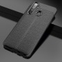 Чехол задняя накладка для Realme 5 Pro с текстурой кожи, цвет Черный