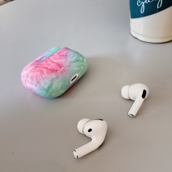 Жесткий защитный чехол текстура Мрамор для AirPods Pro