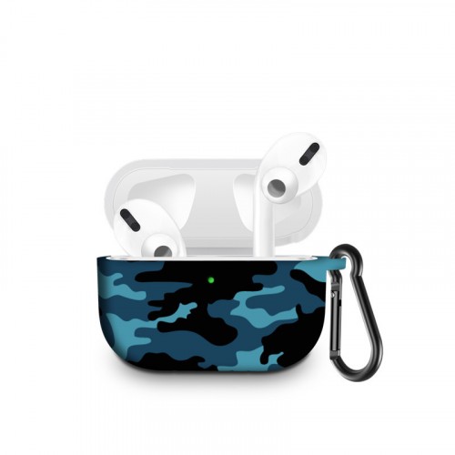 Силиконовый чехол дизайн Камуфляж для AirPods Pro, цвет Голубой