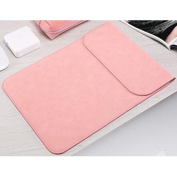 Матовый чехол-мешок текстура Кожа с клапаном на магнитах для MacBook Air/Pro 13 Розовый