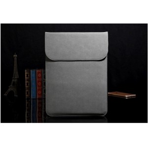 Матовый чехол-мешок текстура Кожа с клапаном на магнитах для MacBook Air/Pro 13 Серый