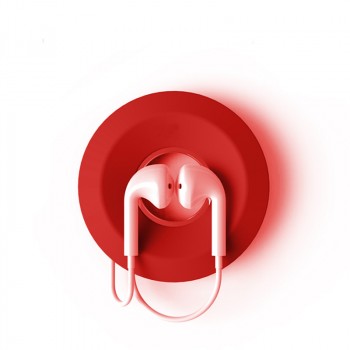 Универсальный силиконовый чехол-катушка для кабелей и наушников Красный