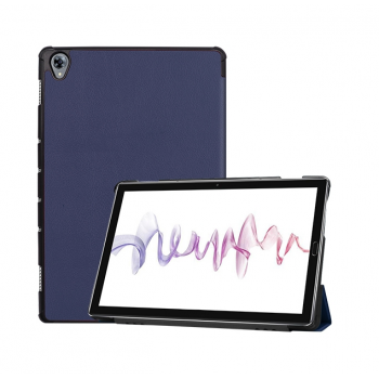 Сегментарный чехол книжка подставка на непрозрачной поликарбонатной основе для Huawei MediaPad M6 10.8 Синий