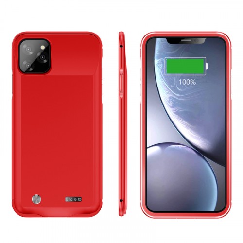 Пластиковый непрозрачный матовый чехол со встроенным аккумулятором 5000 мАч для Iphone 11 Pro Max 