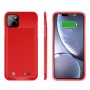 Пластиковый непрозрачный матовый чехол со встроенным аккумулятором 5000 мАч для Iphone 11 Pro Max , цвет Красный