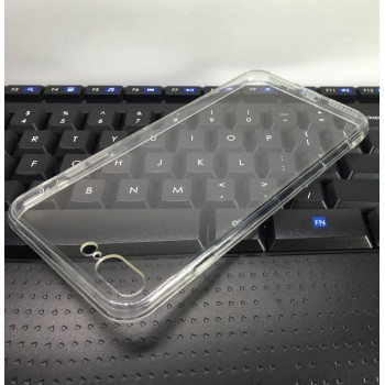 Силиконовый глянцевый транспарентный чехол с поликарбонатной накладкой для Iphone 8 Plus 