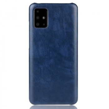 Чехол задняя накладка для Samsung Galaxy A51 с текстурой кожи Синий