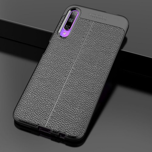 Чехол задняя накладка для Huawei Y9s с текстурой кожи, цвет Черный