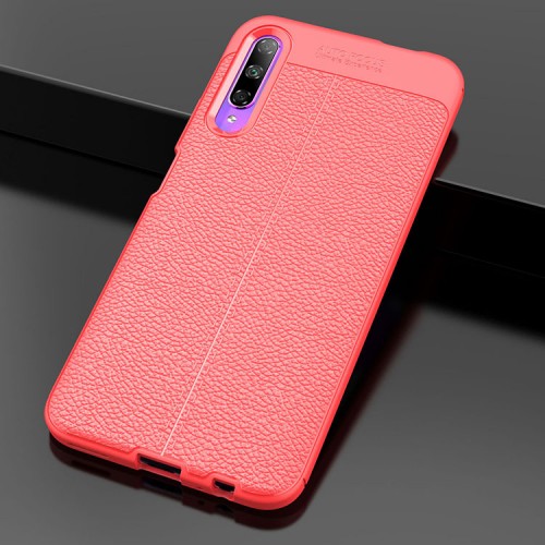 Чехол задняя накладка для Huawei Y9s с текстурой кожи, цвет Красный