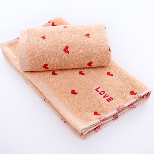 Кухонное махровое полотенце 34x75 см с текстурой Сердечки 