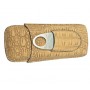 Компактный кожаный портсигар 18х9см текстура Крокодил