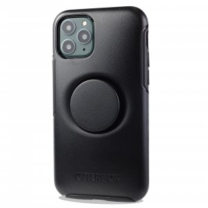 Двухкомпонентный силиконовый матовый непрозрачный чехол с поликарбонатной накладкой и встроенным попсокетом для Iphone 11 Pro