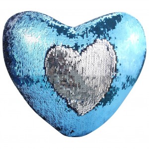 Подушка с двухцветными пайетками 40x35 Сердце