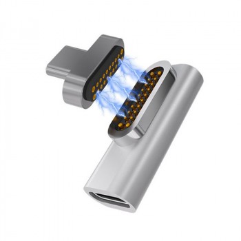 Угловой переходник USB Type-C с усиленным 20pin магнитным коннектором для MacBook 86Вт 4А